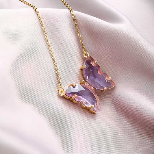 AVR JEWELS Gold-plated Stylish Butterfly Necklace