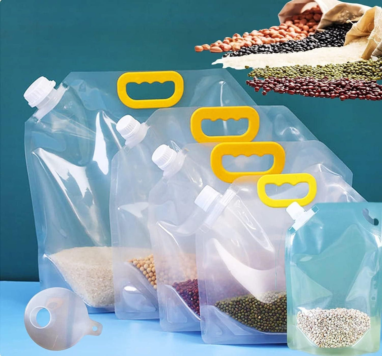 Food Storage Grain Bag With Holder